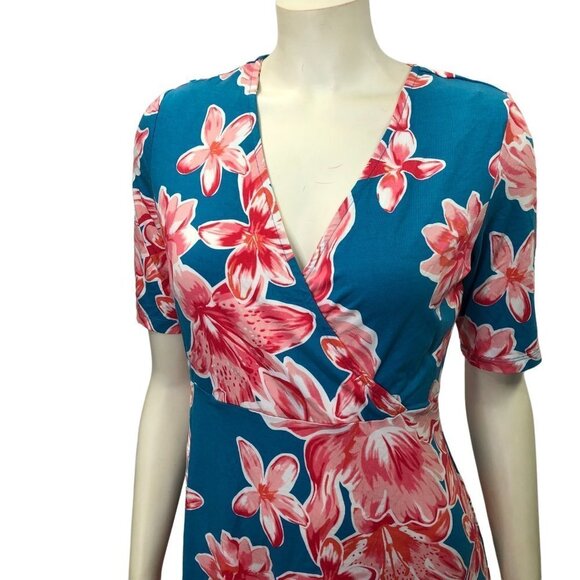 HEYTON V -NECK  FLORAL SHORT SLEEVE DRESS SIZE‎ SM - Picture 3 of 5